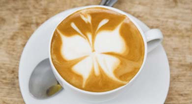 Cappuccino with butterfly froth pattern